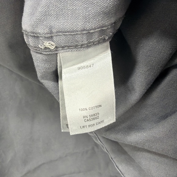 Cabelas Shirt Men XXXL Tall Grey Short Sleeve Heavy Canvas Work Utility Mechanic - Picture 5 of 7